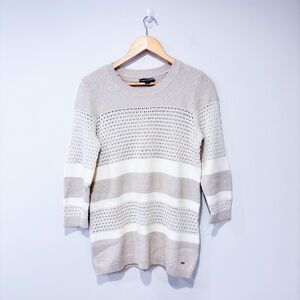 TOMMY HILFIGER Beige striped knitted sweater